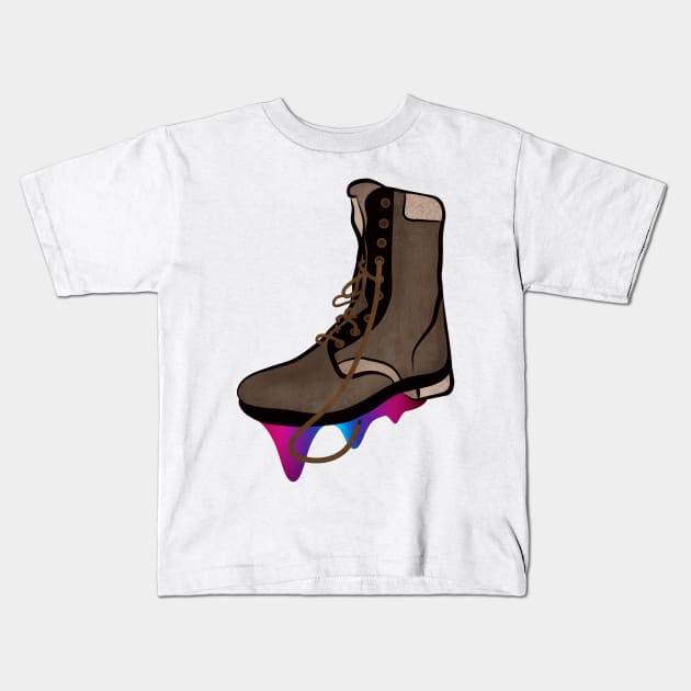 Single Boot Kids T-Shirt by infloence